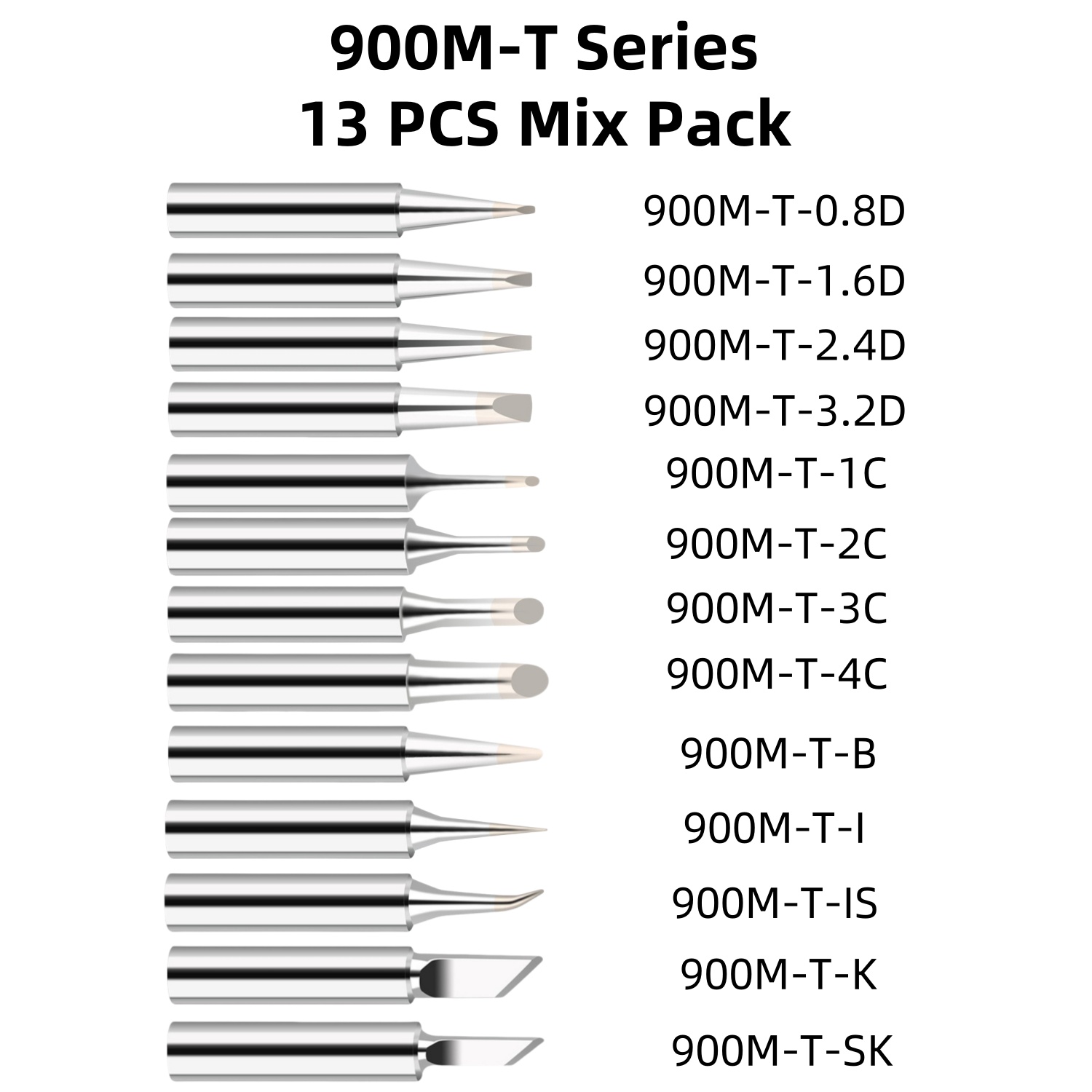 Soldering Iron Kit - 13PCS/Set 900M-T Soldering Iron Head MIX