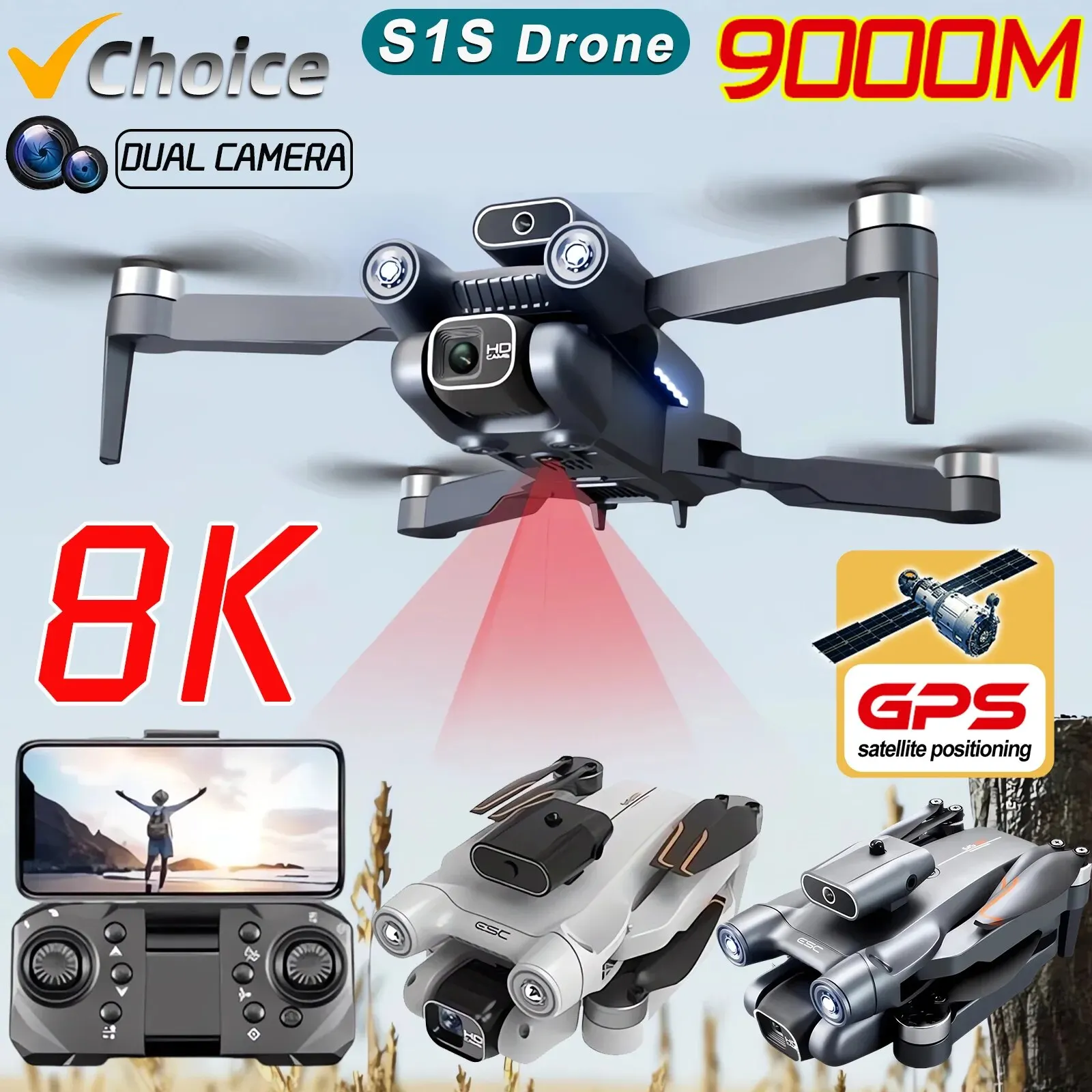 New S1S 5G GPS Drone Camera 8K - Diy Drone Electronics review and price