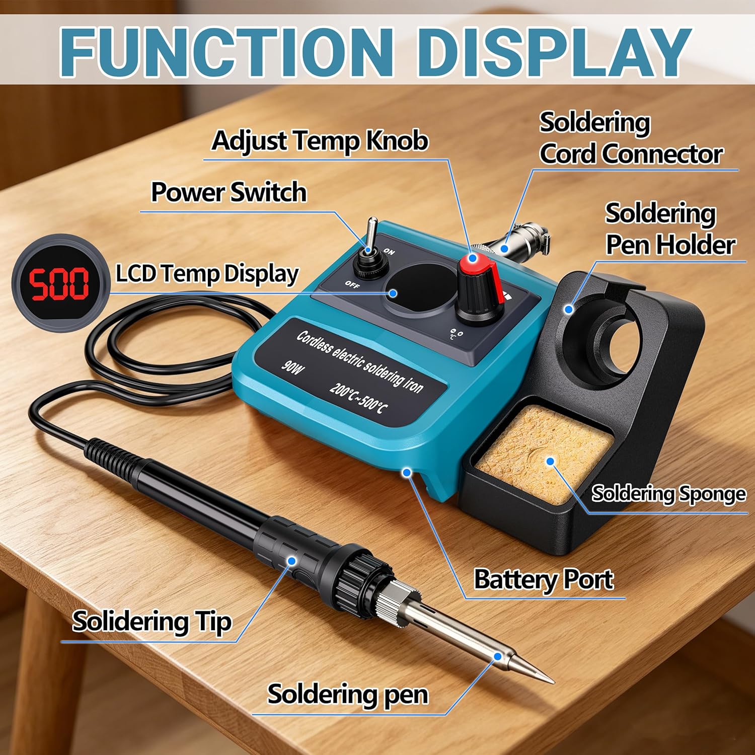 90W LED Digital Cordless Solde - Soldering Iron Kit review and price