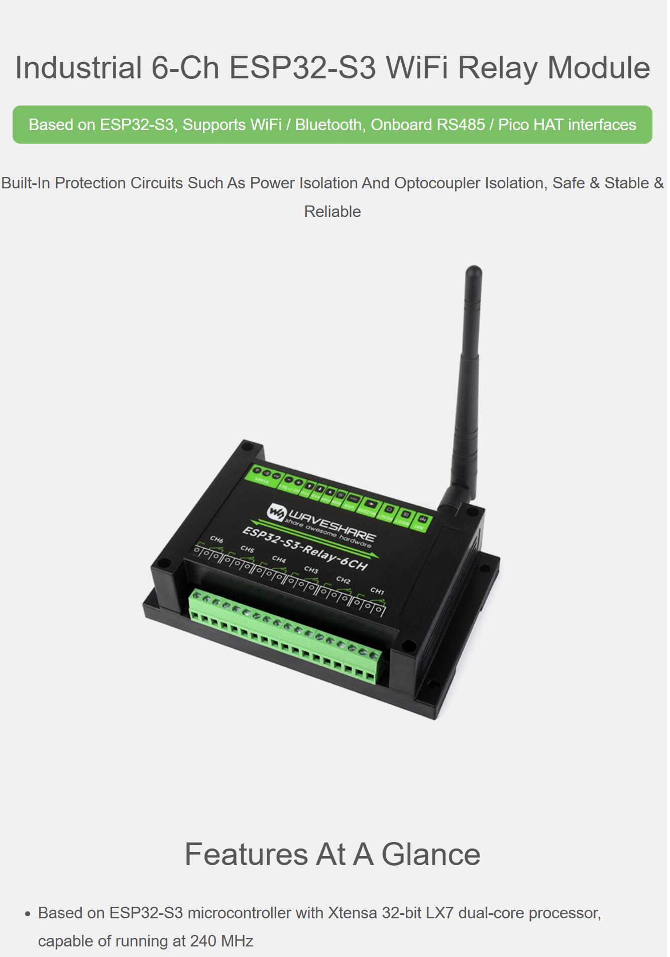 Industrial 6 relay Channel ESP - Esp32 Wifi Bluetooth review and price